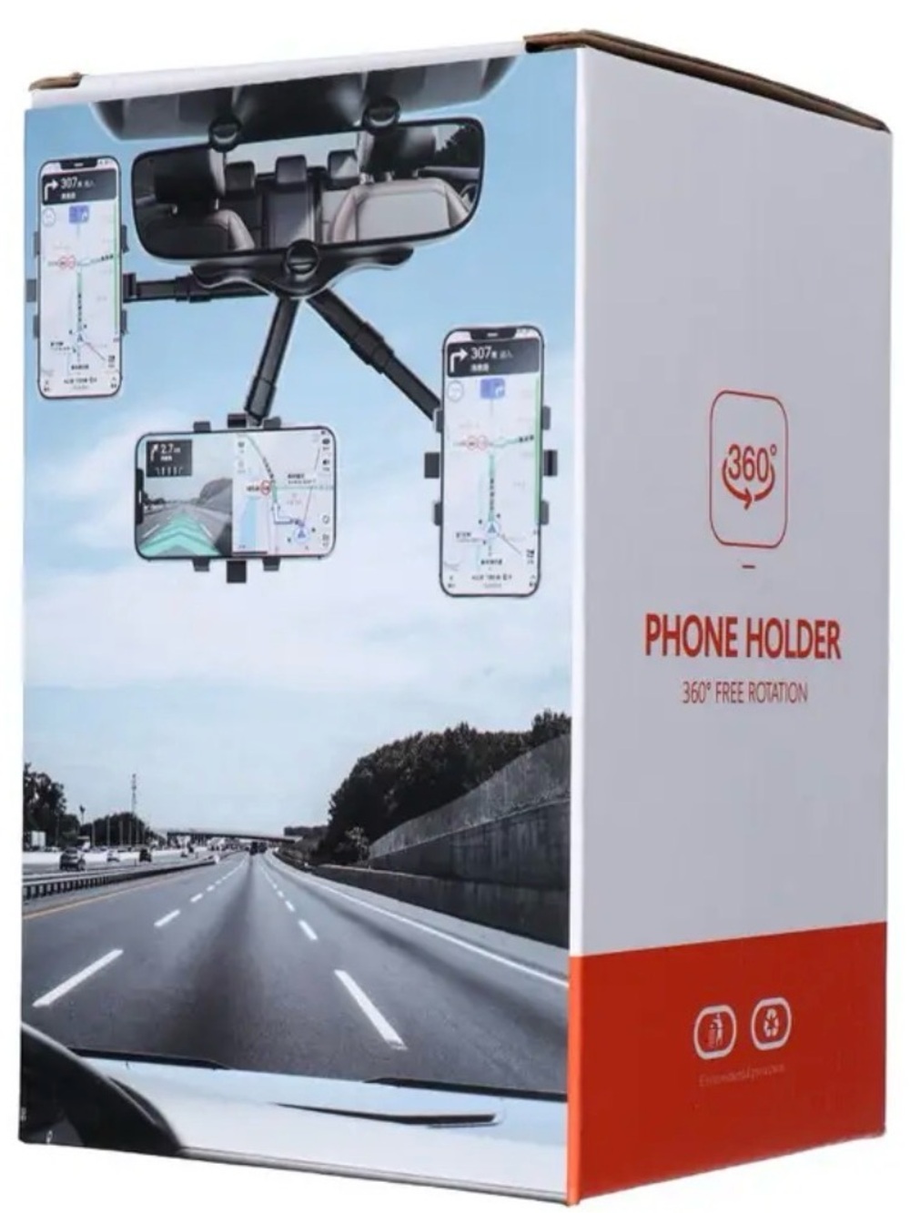 Universal Black Phone Holder for Car - 360° Rotation